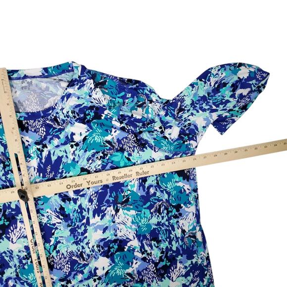 LL Bean SunSmart UPF 50+ Sun Shirt Womens Plus 3X Blue Long Sleeve Swim Beach - Picture 9 of 10